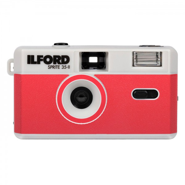 Ilford Sprite 35-II analoge Kamera, rot/silber