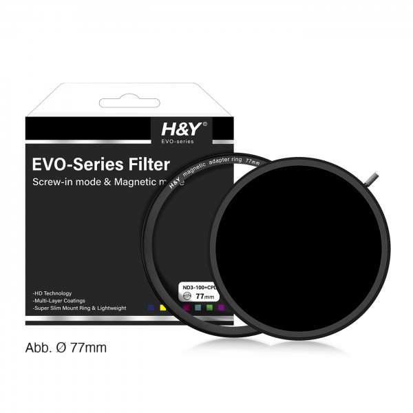 H&Y HD EVO ND3-1000 + CPL Filter 72mm + Deckel