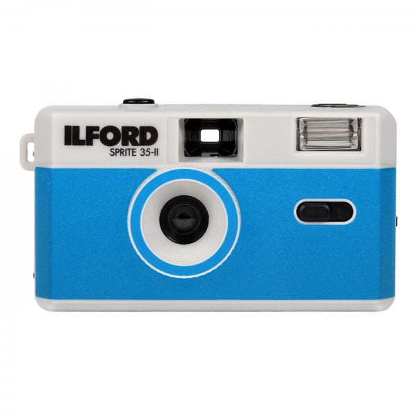 Ilford Sprite 35-II analoge Kamera, blau/silber